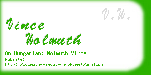 vince wolmuth business card